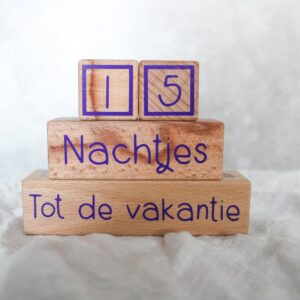 Houten aftelblokken voor feestdagen, vakanties en verjaardagen