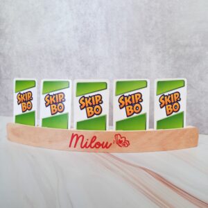 Houten kaartenhouder met naam of tekst