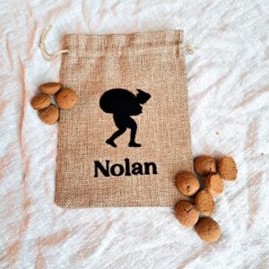 Pepernotenzakje met naam jute